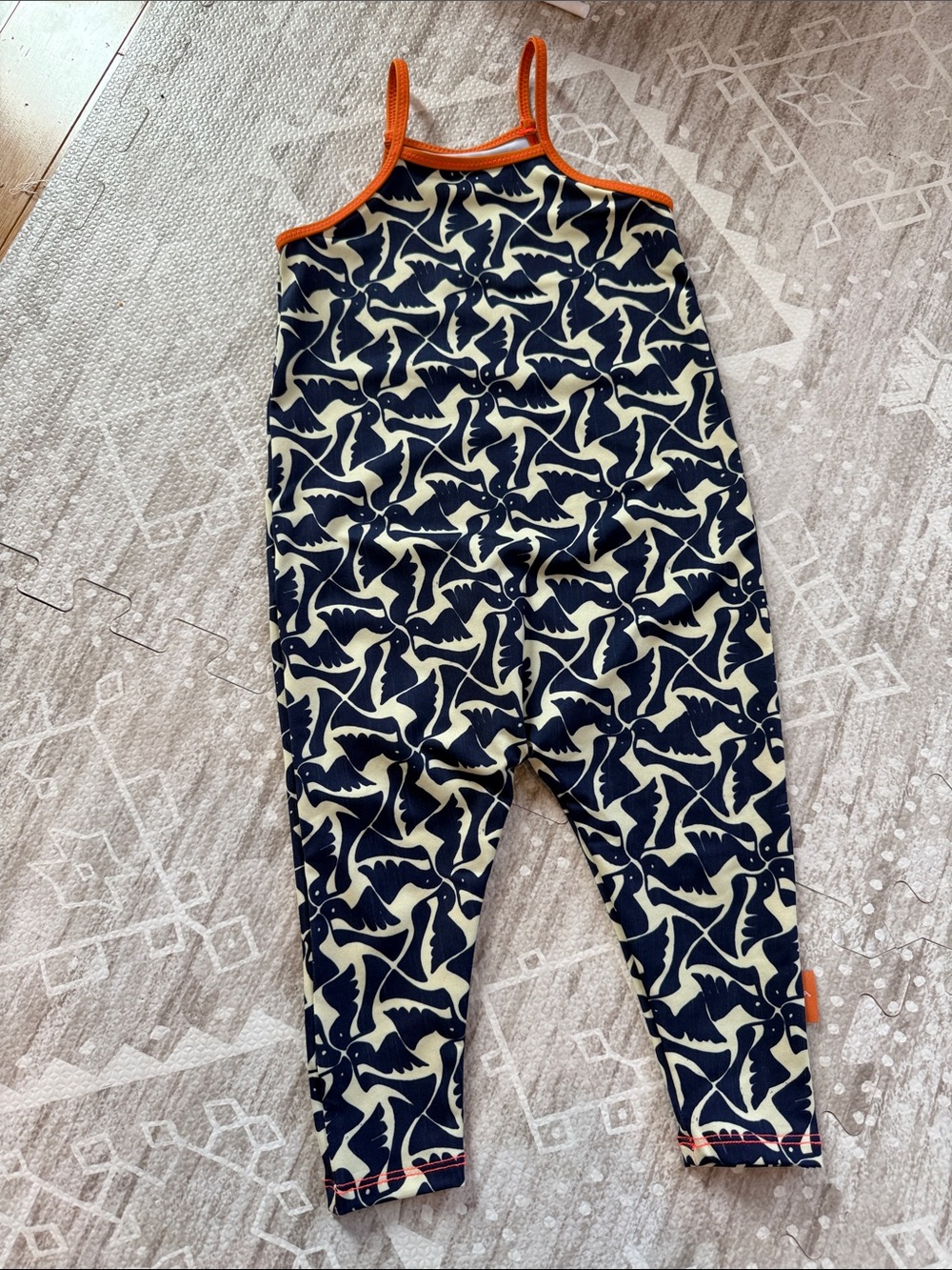 Seea Toddler Swim Top in Navy and Orange